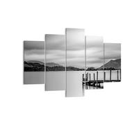 Impression sur Toile 150x100cm Tableaux Image Photo Noir Et Blanc Paysage Lac