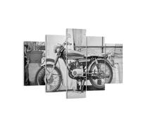 Impression sur Toile 150x100cm Tableaux Image Photo Vieux Moto Noir Et Blanc