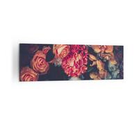 Impression sur Toile 160x50cm Tableaux Image Photo Bouquet Fleurs Roses