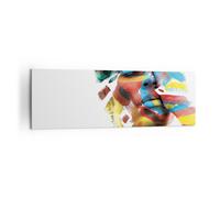 Impression sur Toile 160x50cm Tableaux Image Photo Peint Visage Moderne