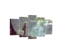 Impression sur Toile 160x85cm Tableaux Image Photo Asie Garçon Chute D'Eau