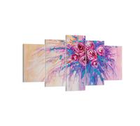 Impression sur Toile 160x85cm Tableaux Image Photo Bouquet Fleurs Roses