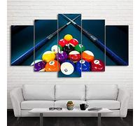 Impression sur Toile 5 Partie XXL - Billard 150x80cm - Imprimée Tableau Moderne Déco d'art - Impression De Photos sur Toile Mur Art - impression sur murale Moderne Art Toile Peintures affiche poster