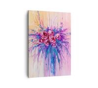 Impression sur Toile 50x70cm Tableaux Image Photo Bouquet Fleurs Roses
