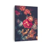 Impression sur Toile 50x70cm Tableaux Image Photo Bouquet Fleurs Roses