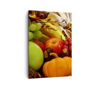 Impression sur Toile 50x70cm Tableaux Image Photo Panier en osier fruits légumes