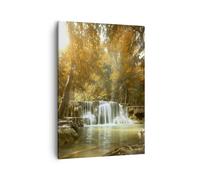 ARTTOR Tableau sur Toile Décoratif 50x70 cm Paysages Forêt - 3789 | Parc Cascade Eau Impression sur Toile Décoration Murale Art Mural Toile Imprimée Chambre Cuisine Salon ARTTOR