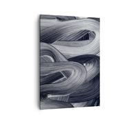 Impression sur Toile 50x70cm Tableaux Image Photo Peinture Brosse Noir