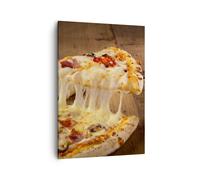 ARTTOR Tableau sur Toile Décoratif 50x70 cm Cuisine - 3784 | Pizza Fromage Tomate Impression sur Toile Décoration Murale Art Mural Toile Imprimée Chambre Cuisine Salon ARTTOR