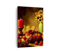 Impression sur Toile 70x100cm Tableaux Image Banane panier nourriture fruits