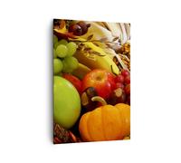 Impression sur Toile 70x100cm Tableaux Image Panier en osier fruits légumes