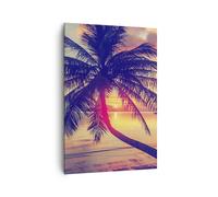 Impression sur Toile 70x100cm Tableaux Image Photo mer plage palmier Decoration