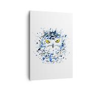 Impression sur Toile 70x100cm Tableaux Image Photo Mode design hibou aquarelle