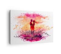Tableau sur Toile Décoratif 70x50 cm Personnes Art - 3006 | Amour Couple Mois Impression sur Toile Décoration Murale Art Mural Toile Imprimée Salon Chambre Cuisine ARTTOR