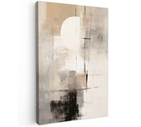 Impression sur Toile 80x120 cm - Décoration Murale Peinture - Motif Art abstrait blanc noir - MuchoWow