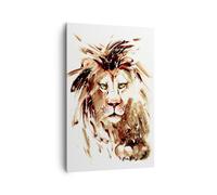 Impression sur Toile 80x120cm Tableaux Image illustration intelligent roi lion
