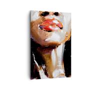 Impression sur Toile 80x120cm Tableaux Image Photo Huile Bouche Femme Decoration