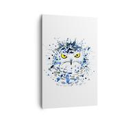 Impression sur Toile 80x120cm Tableaux Image Photo Mode design hibou aquarelle