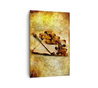 Impression sur Toile 80x120cm Tableaux Image Photo Violon instrument notes