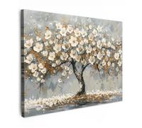 Impression sur Toile 80x60 cm - Décoration Murale Peinture - Motif Arbre blanc - MuchoWow