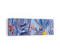 Impression sur Toile 90x30cm Tableaux Fleurs Feuilles Illustration tropique