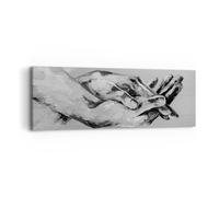ARTTOR Tableau sur Toile Décoratif 90x30 cm Noir et Blanc Personnes - 4566