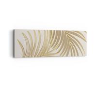 Impression sur Toile 90x30cm Tableaux Image Photo Or Feuilles Palmiers