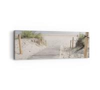 Impression sur Toile 90x30cm Tableaux Image Photo Plage Dune Entrée Decoration