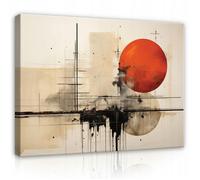Impression sur Toile Abstraction Art Beige Moderne 120x80 cm XXL Tableau Décoration Murale Salon Chambre pret a accroche