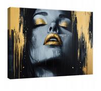 Impression sur Toile Abstrait Femme Moderne 120x80 cm XXL Tableau Décoration Deco Murale Intissée pour Salon Chambre Cuisine