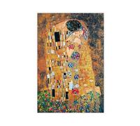 Impression sur toile abstraite Gustav Klimt The Kiss - Décoration pour chambre à coucher, bureau, chambre - Cadeau sans cadre : 40 x 60 cm