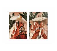 Impression sur toile Africana Pamela 50% Huile 80X120 cm. S/2 80X3X120 cm