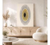Impression Sur Toile Croissant De Lignes Mystérieuses Tableau Decoration Murale Sans Cadre Crème Peinture Sur Toile Ciel Étoilé Minimaliste Affiche Murale Moderne Decor Salon Chambre 60X80Cm