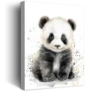 Impression sur toile de panda à l'aquarelle - Impressions sur toile de portrait d'animaux sauvages - Œuvre d'art moderne encadrée pour salon, chambre d'enfant, chambre à coucher - 30,5 x 40,6 cm