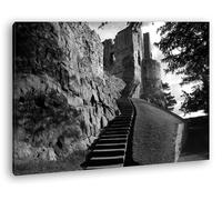 Impression sur toile en noir et blanc, sur le thème historique, avec cadre en bois