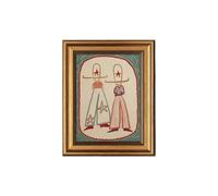 Impression sur toile encadrée en bois S2129 20 x 25 cm | Portrait occidental vintage pour chambre à coucher, bureau, salon, décoration d'intérieur