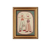 Impression sur toile encadrée en bois S2129 30 x 40 cm | Portrait occidental vintage pour chambre à coucher, bureau, salon, décoration d'intérieur