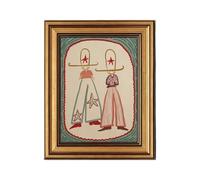 Impression sur toile encadrée en bois S2129 40 x 50 cm | Portrait occidental vintage pour chambre à coucher, bureau, salon, décoration d'intérieur