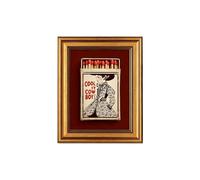 Impression sur toile encadrée en bois S2130 20 x 25 cm | Portrait occidental vintage pour chambre à coucher, bureau, salon, décoration d'intérieur