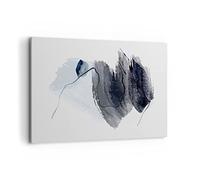 Impression sur Toile Moderne 100x70 cm Abstrait Art - 4975 | Aquarelle Bleu Gris Moderne Tableau Décoratif Grand Décoration Murale Art Mural Toile Imprimée Salon Chambre Cuisine ARTTOR