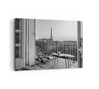 Impression sur Toile Moderne 100x70 cm Architecture Noir et Blanc - 4595 | ET Paris Noir Moderne Tableau Décoratif Grand Décoration Murale Art Mural Toile Imprimée Salon Chambre Cuisine ARTTOR