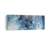 Impression sur Toile Moderne 140x50 cm Abstrait Art - 4155 | Abstraction Bleu Noir Moderne Tableau Décoratif Grand Décoration Murale Art Mural Toile Imprimée Salon Chambre Cuisine ARTTOR