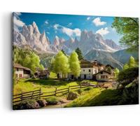 Impression sur Toile Montagnes Paysage Alpes Image Tableau Decoration Murale 70x50cm Salon Chambre Cuisine Decoratifs avec cadre
