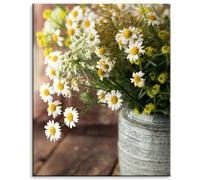 Impression sur toile, motif botanique, bouquet de fleurs, dimensions 80x100 cm