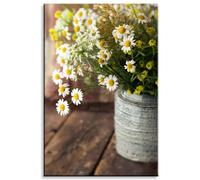 Impression sur toile, motif botanique, bouquet de fleurs, dimensions 80x120 cm
