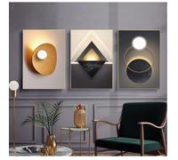Impression sur Toile Noir et Blanc Abstrait Lumineux HD Affiche Géométrique De Luxe Mur Art Photos Home OBJET DE DECORATION MURALE