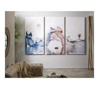 Impression sur toile, paysage abstrait, multicolore, 50 % huile, 70 x 140 cm, S/3. 70 x 3 x 140 cm
