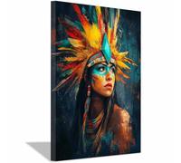 Impression sur Toile Photo Peinture Tableau Decoration Moderne tableau mural image fille sexy, pour chambre, salon, salle de bain(Bleu 43)-20x30cm Encadrée