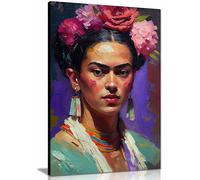 Impression sur toile, portrait de Frida, décoration murale encadrée pour décoration d'intérieur, 76 x 51 cm