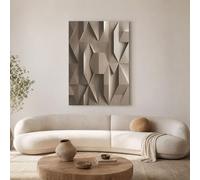 Impression Sur Toile Style Minimaliste Moderne Tableau Decoration Murale Sans Cadre Brun Clair Peinture Sur Toile Triangle Géométrique Rétro Affiche Murale Moderne Decor Salon Chambre 40×60 Cm